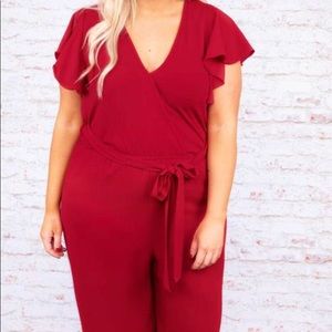 Red romper/jumpsuit